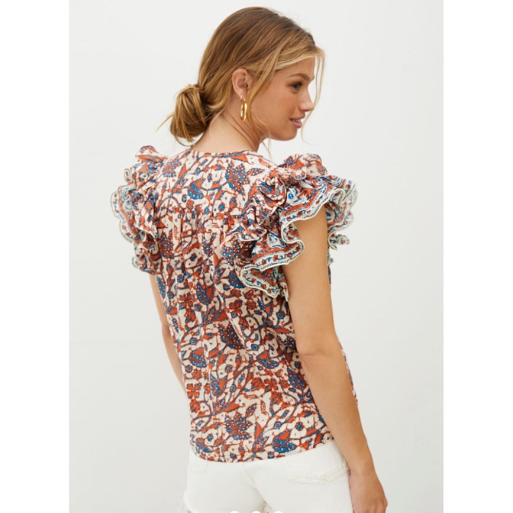 Anthro Love The Label Vineyard Ruffled Top - Picture 4 of 11
